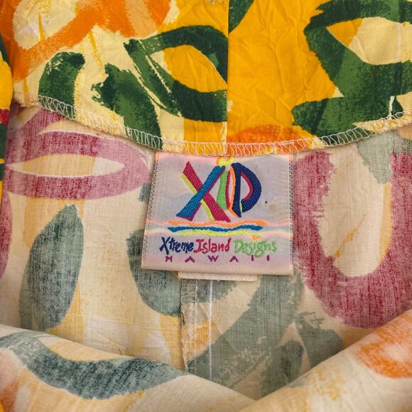 Vintage Xtreme Island Designs Short Sleeve Maxi Dress Bright Floral Large - Picture 2 of 9